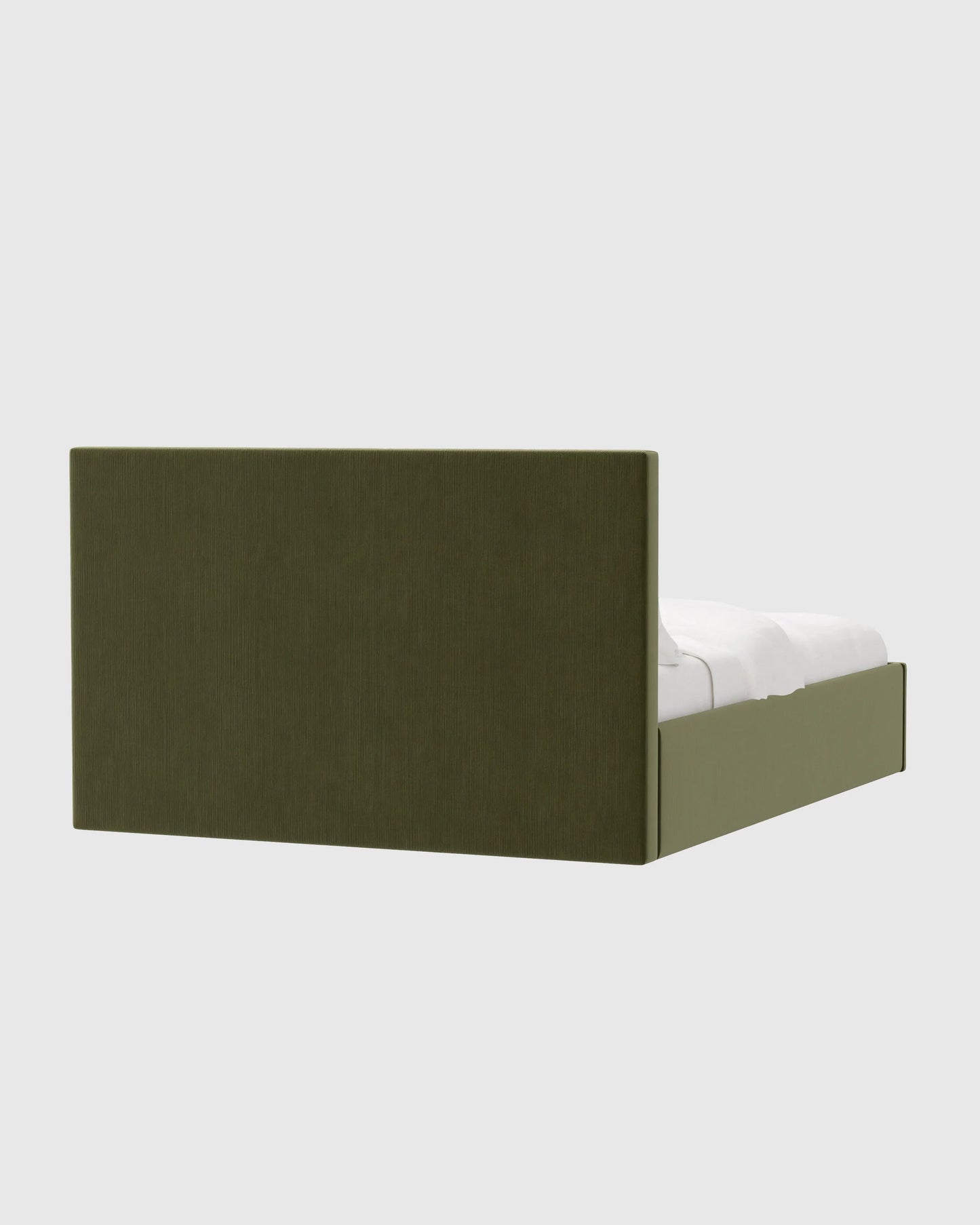 Square Bed in Performance Velvet - Full / Chocolate