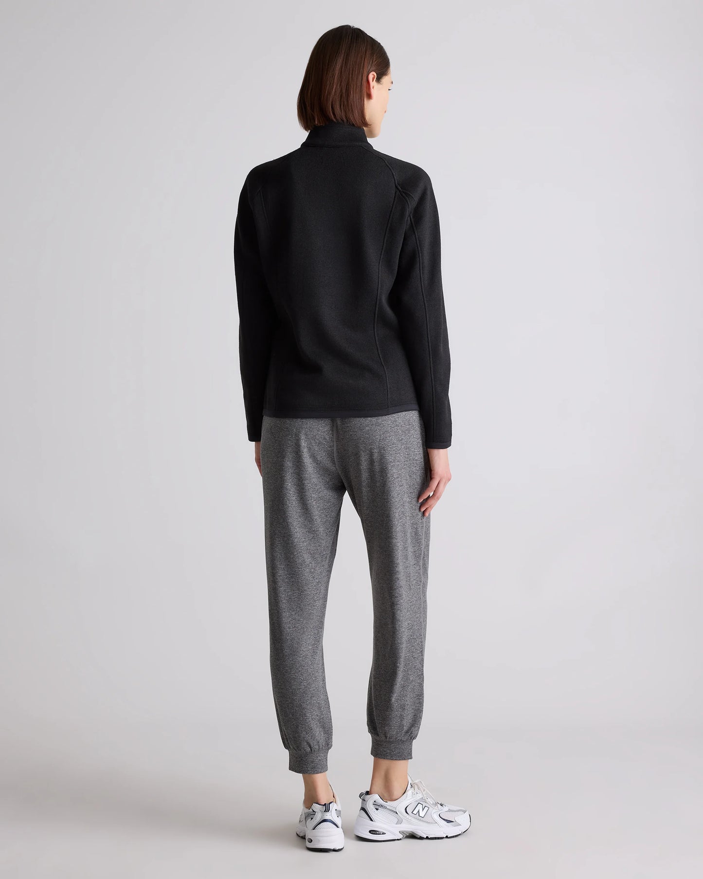 Sweater-Knit Fleece Full-Zip Jacket - XS / Heather Mineral Green