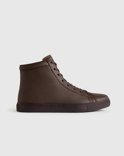 Italian Leather High Top Everyday Sneaker - 7 / White