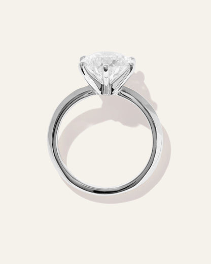 Lab Grown Diamond Round Six Prong Knife Edge Engagement Ring - 2ct - 4 / Yellow Gold