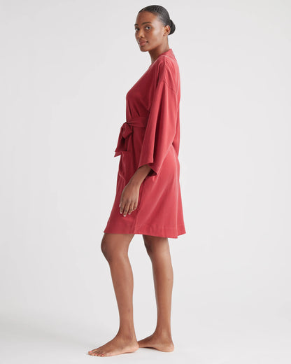 100% Washable Silk Robe - XS / Indigo