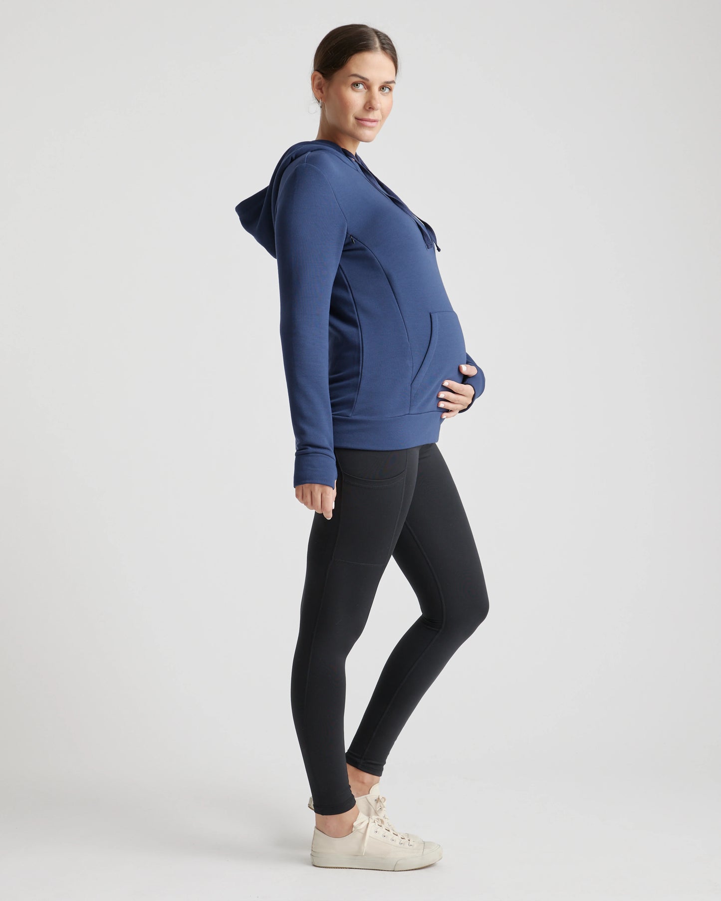 SuperSoft Fleece Maternity & Nursing Hoodie - XS / Off-White