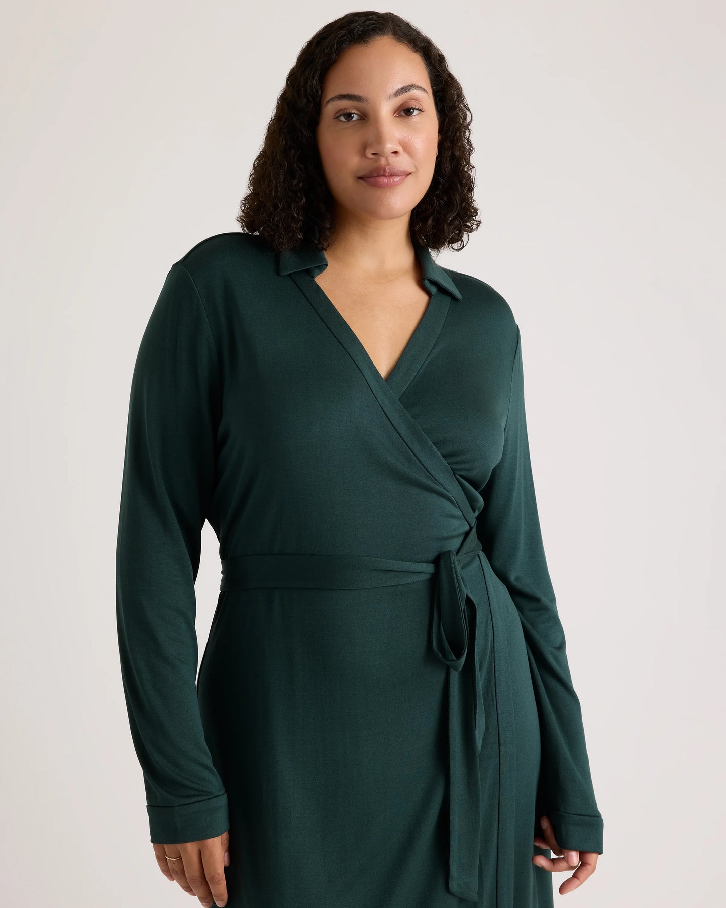100% Silk Jersey Midi Wrap Dress - XS / Crimson Prism