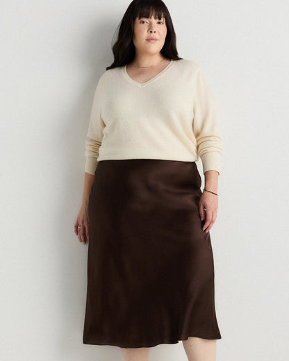 100% Washable Silk Skirt - 1X / Wine Tasting Red