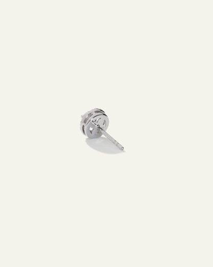 14K Gold Lab Grown Diamond Halo Studs - 1ctw - One Size / White Gold