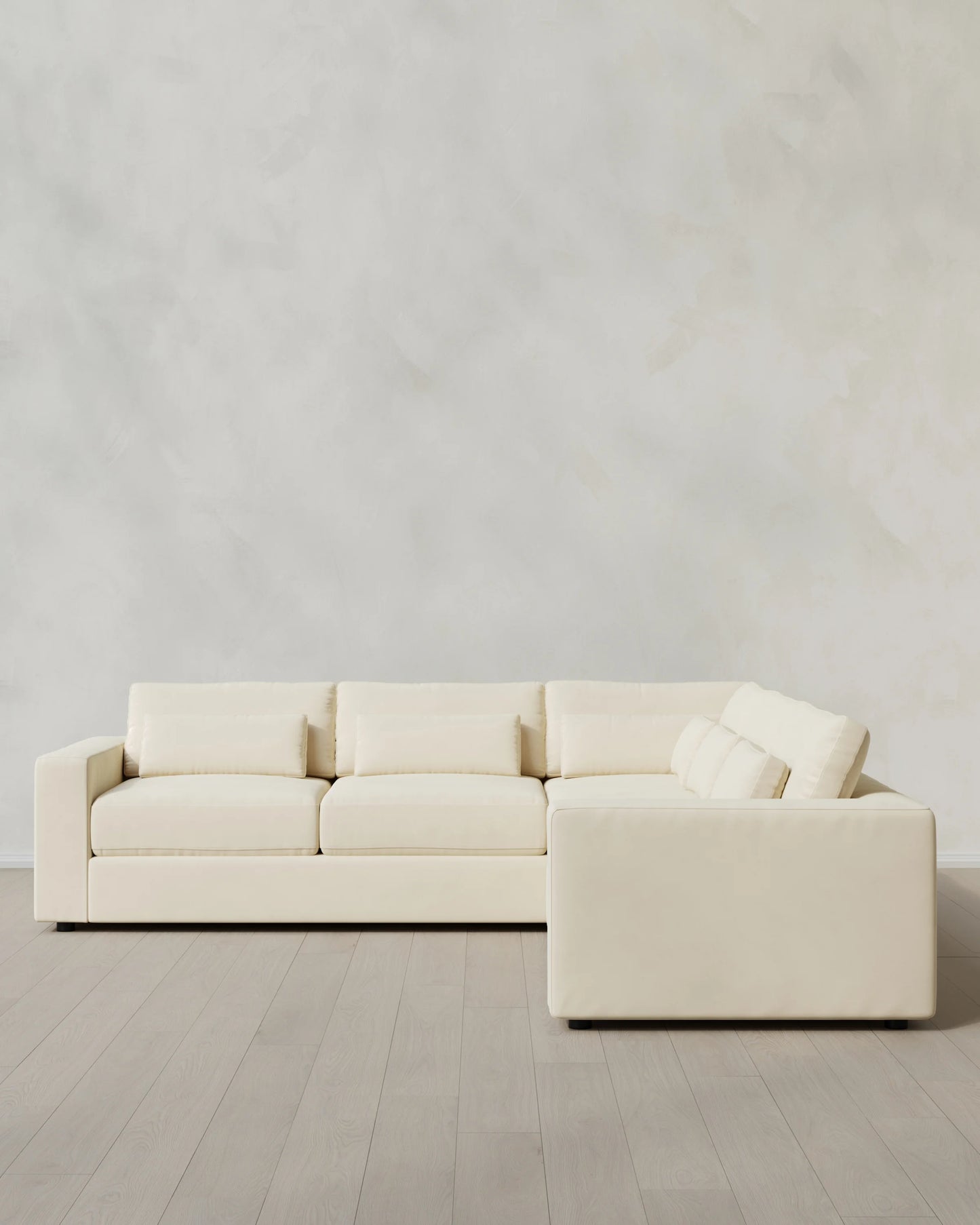 Ashford Deep Seat L Sectional in Performance Velvet - 119x119 / Taupe