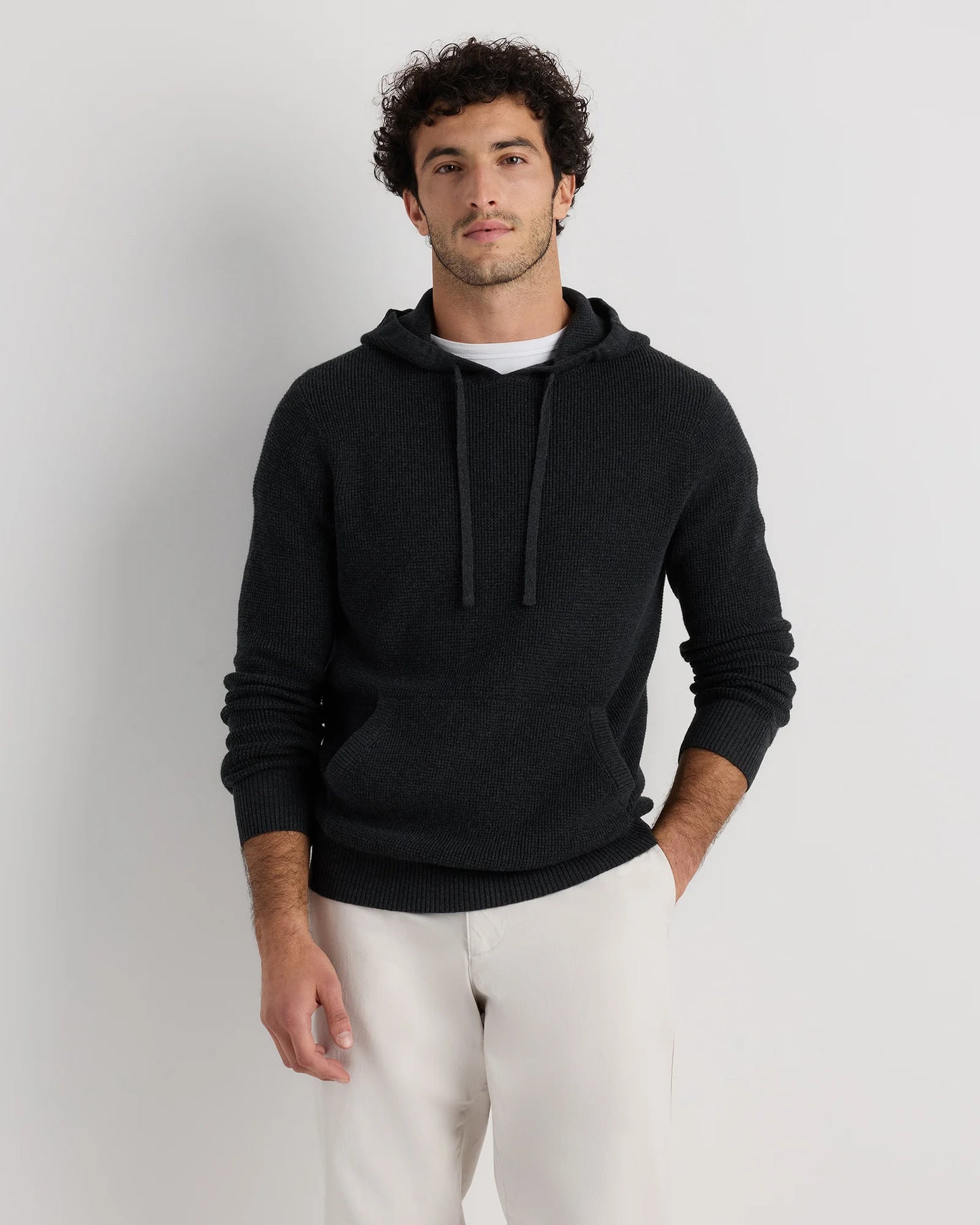 Organic Cotton Cashmere Waffle Hoodie - S / Bayberry Olive