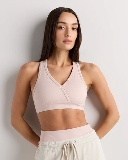 Ultra-Soft V-Neck Racerback Bra - XS / Heather Black