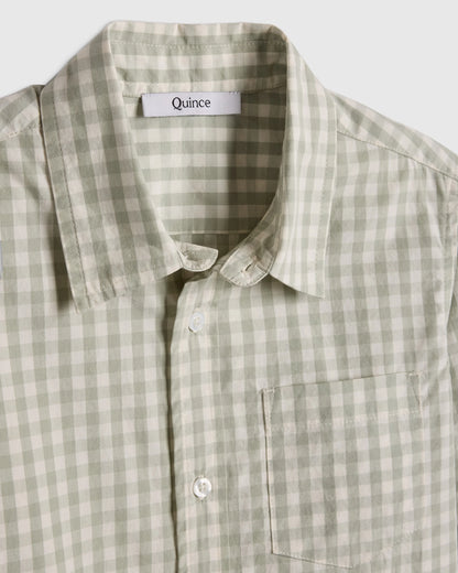 100% Cotton Poplin Printed Long Sleeve Button Down - 6 / Blue Multi Plaid