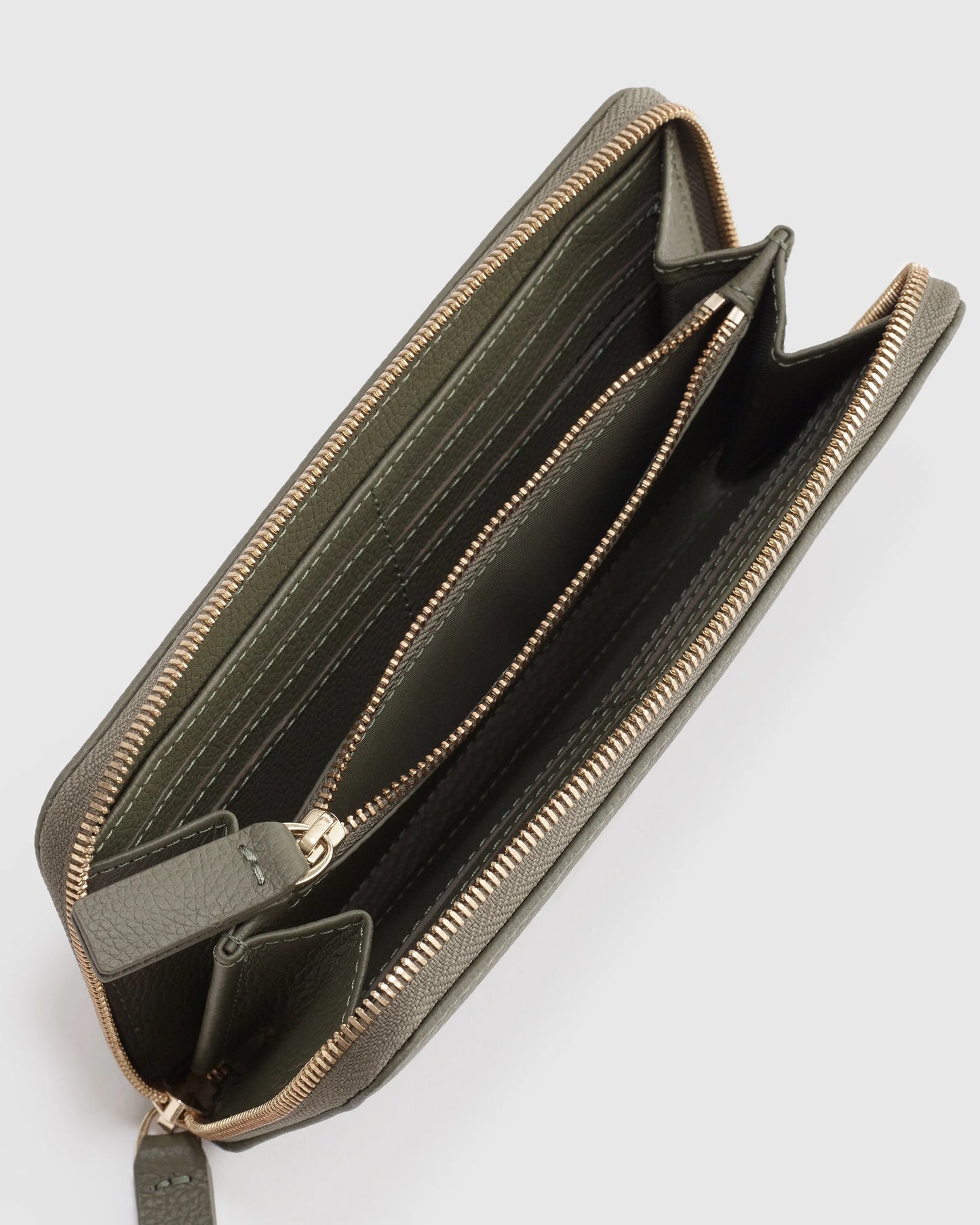 Italian Pebbled Leather Continental Wallet - One Size / Taupe