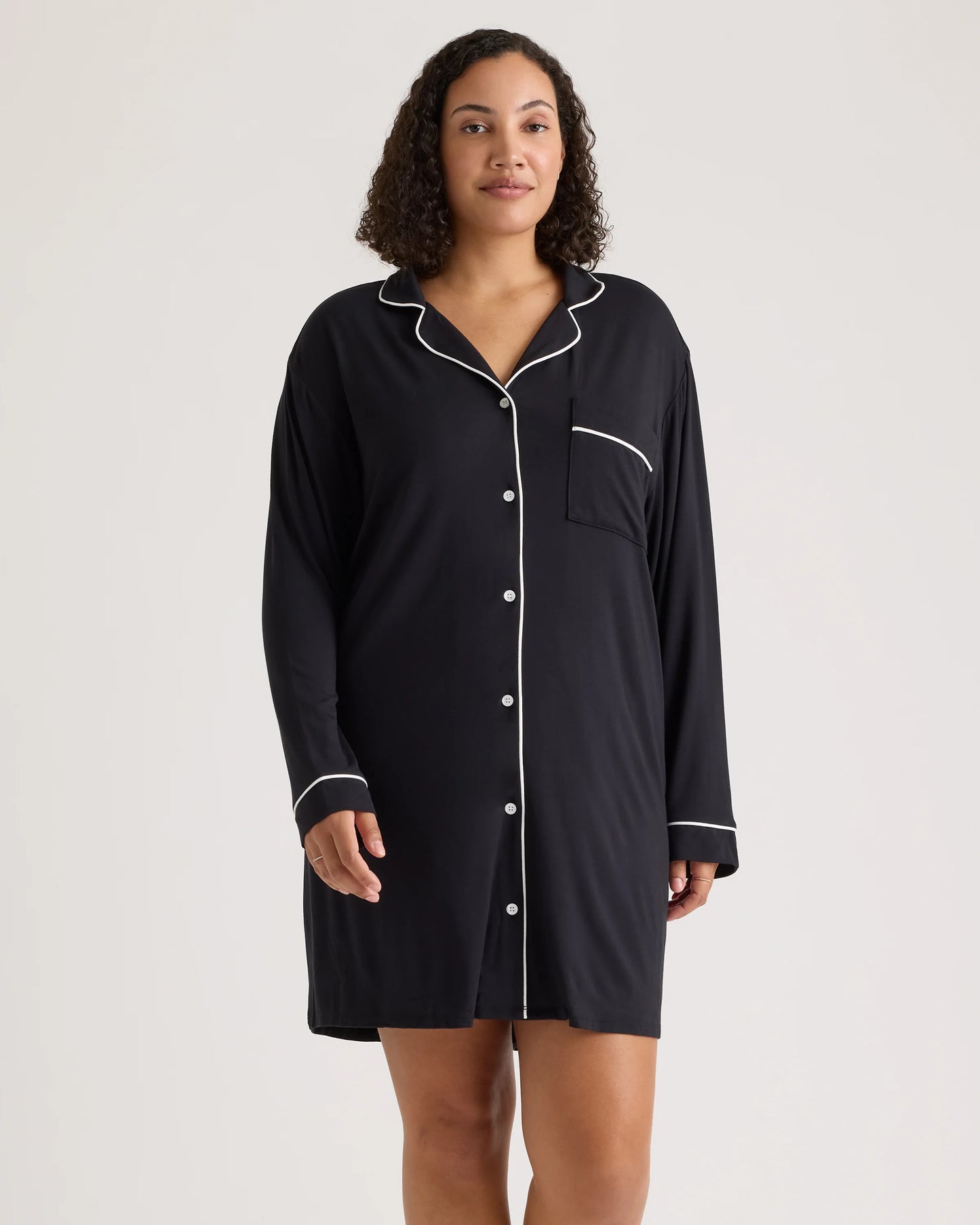 Bamboo Jersey Sleep Shirt - XS / Rhubarb