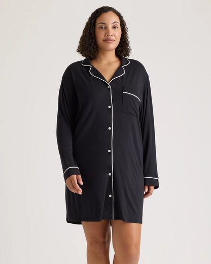 Bamboo Jersey Sleep Shirt - XS / Rhubarb