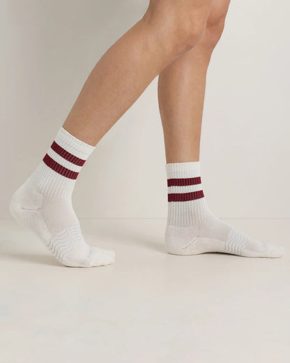 Everyday Cotton Varsity Stripes Half-Crew Sock (4-Pack) - S / Ivory/Navy Stripe