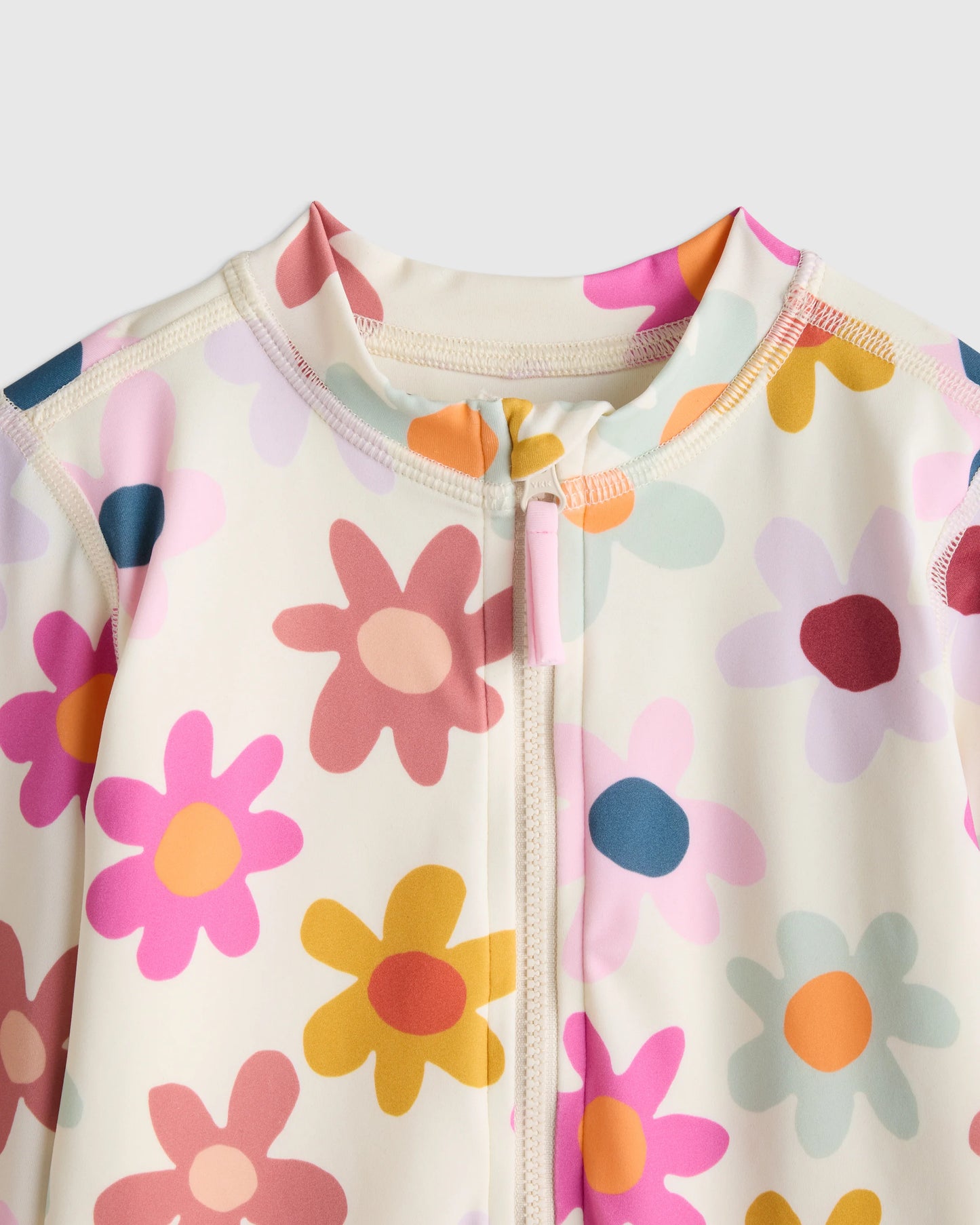Long Sleeve Zip-Up Swimsuit - 2T / Happy Floral