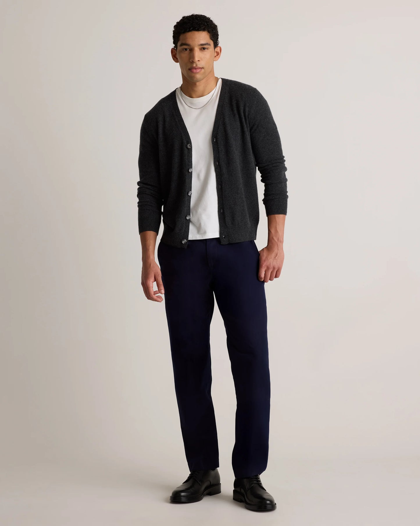 Mongolian Cashmere Cardigan Sweater - S / True Navy