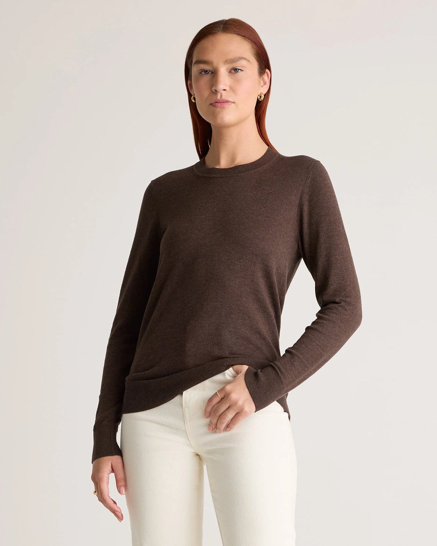 Lightweight Cotton Cashmere Crew Sweater - XS / Mountain Spring Blue