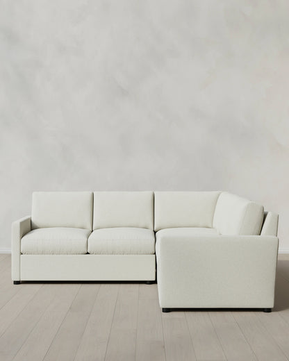 Brennan L Sectional in Performance Basketweave - 99x99 / Flax