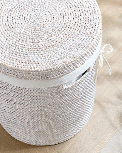 Handwoven Rattan Hamper - One Size / Natural