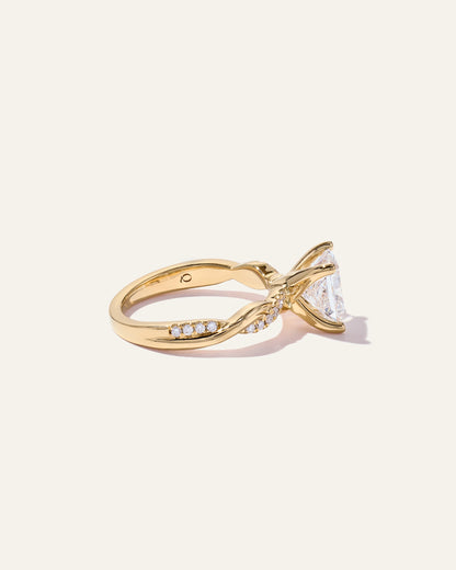 Lab Grown Diamond Princess Twisted Engagement Ring - 2ct - 4 / Yellow Gold