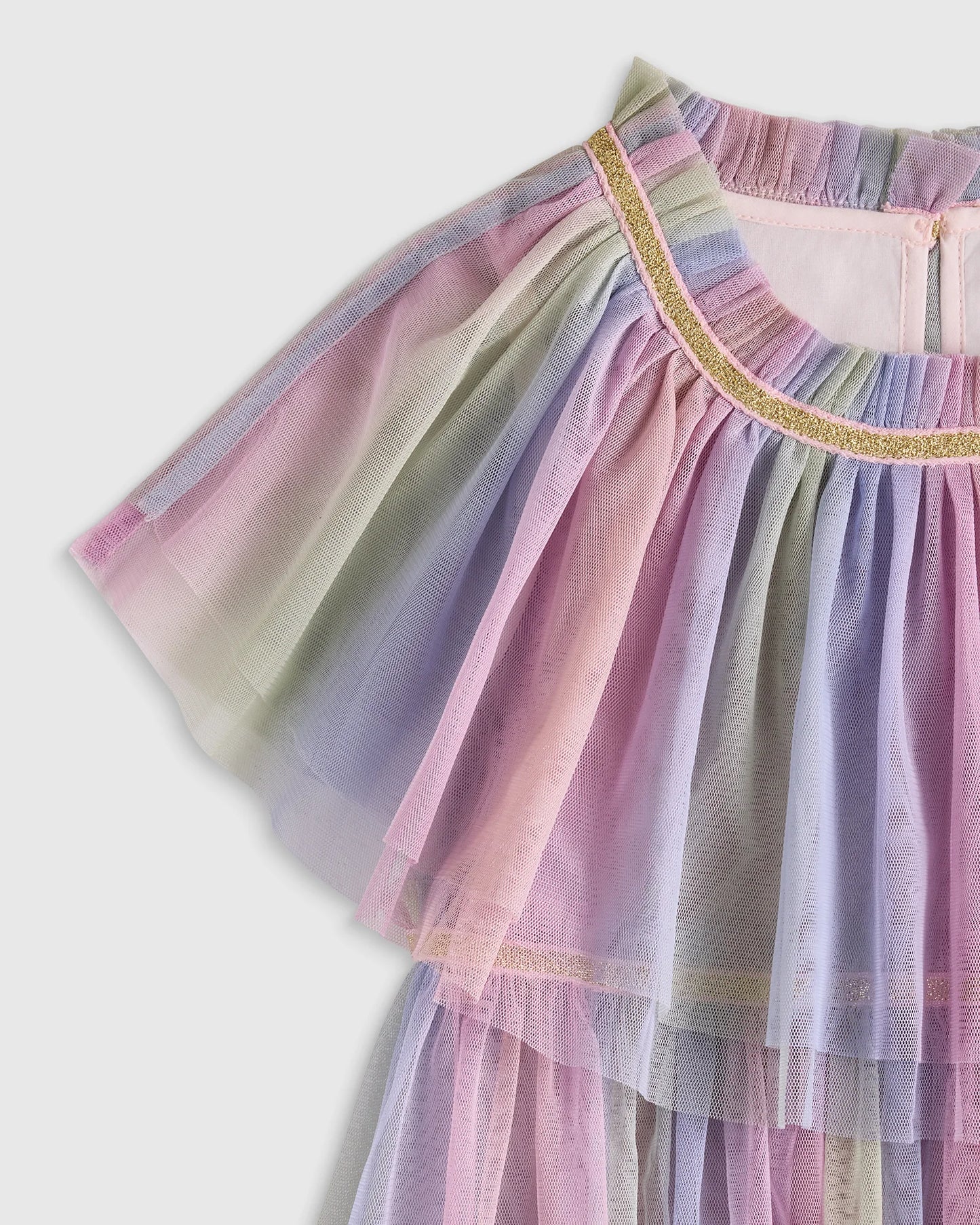 Recycled Tulle Tiered Dress - 6 / Pale Pink
