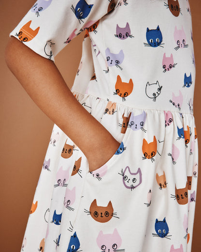 Organic Cotton Skater Dress - 6 / Sweet Cherries