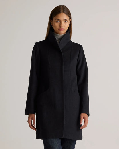 Italian Wool Cocoon Coat - XS / Black