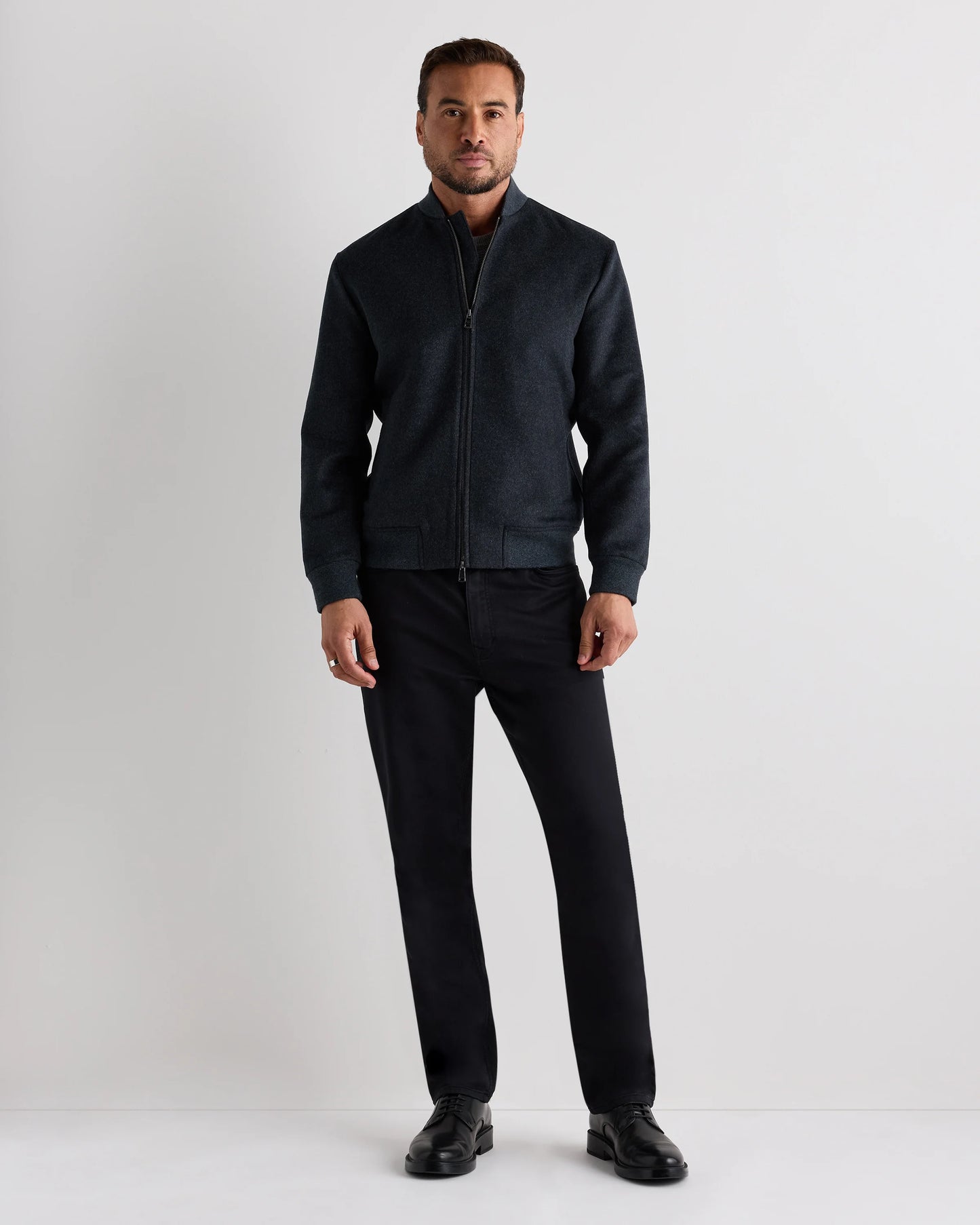 100% Mongolian Cashmere Bomber Jacket - S / Black