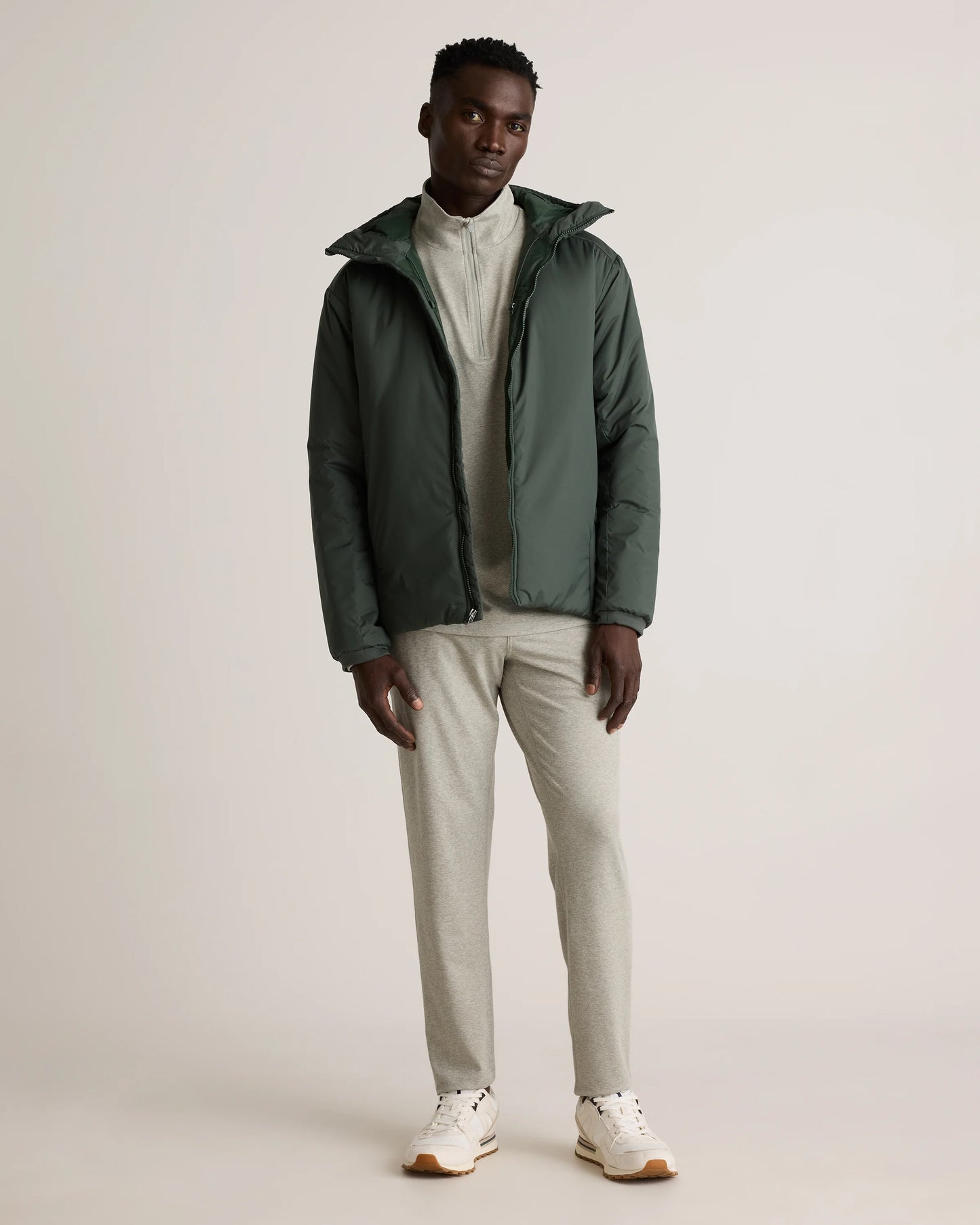 Hybrid Insulated Heavyweight Hooded Jacket - S / Verdant Pine