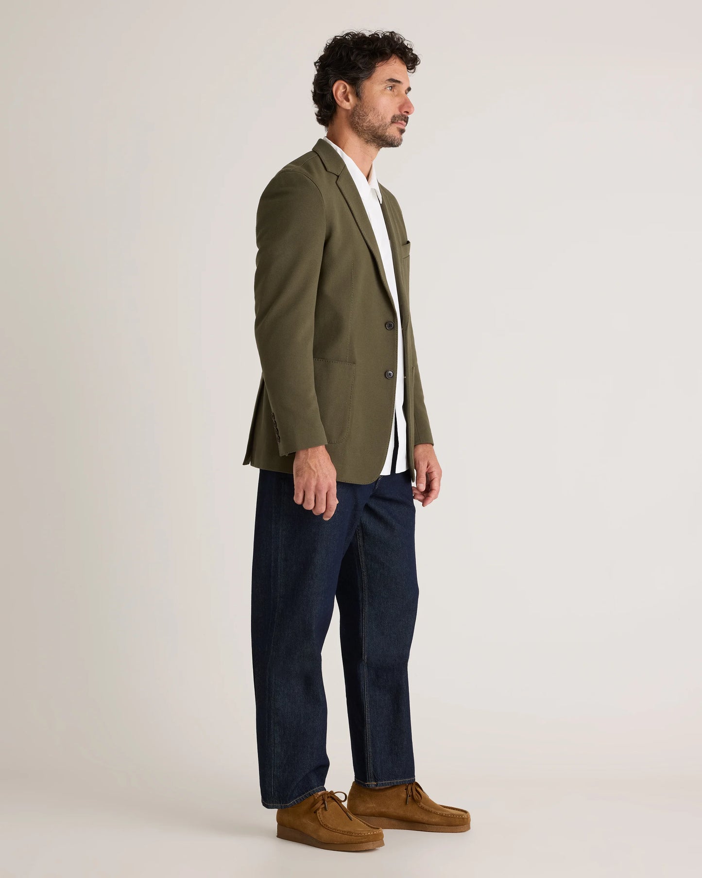 Cotton Pique Knit Blazer - XS / Heather Charcoal