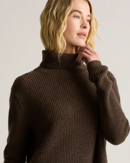 Mongolian Cashmere Fisherman Turtleneck Sweater - XS / Black