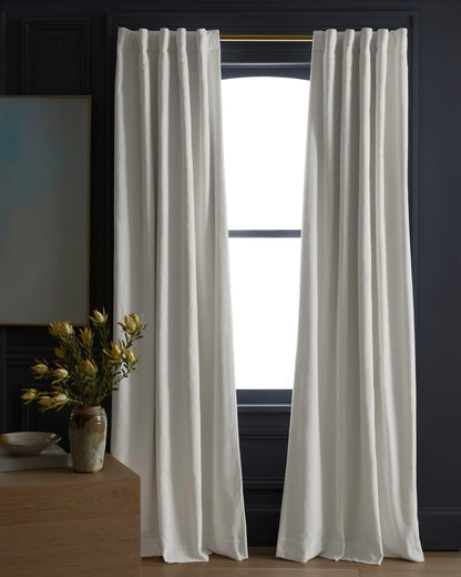Cotton Velvet True Blackout Curtain - 48x84 / Ivory