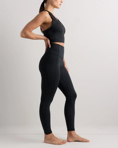 Ultra-Soft High-Rise Pocket Legging - XS / Heather Espresso