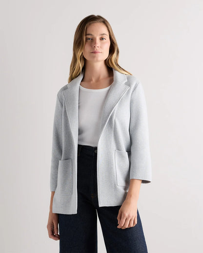 100% Organic Cotton Knit Blazer - XS / Heather Dove Grey