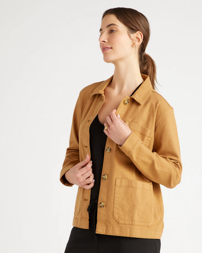 Organic Comfort Stretch Chore Jacket - XS / Vanilla