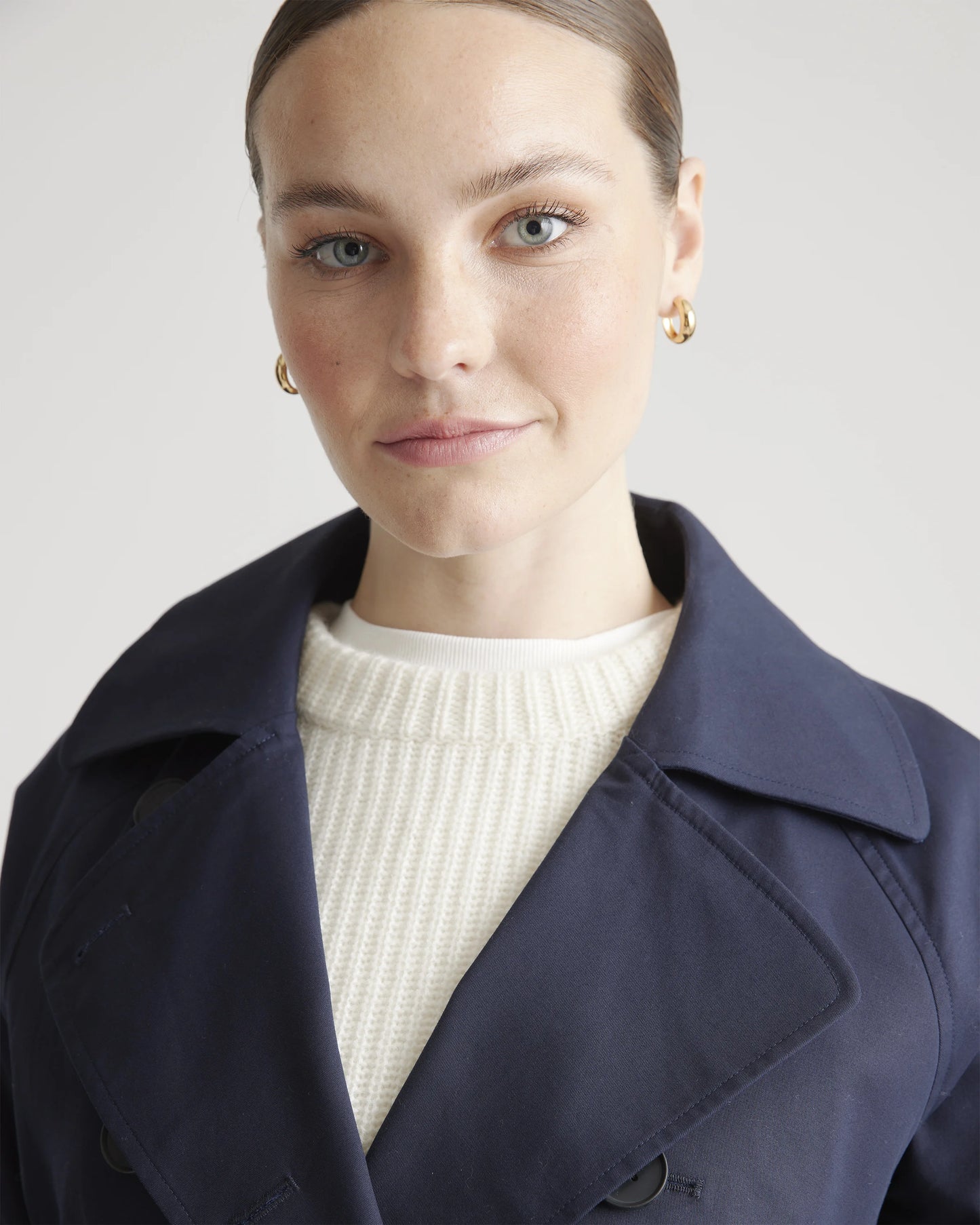 Comfort Stretch Trench Coat - XS / Navy