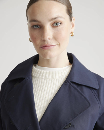Comfort Stretch Trench Coat - XS / Navy