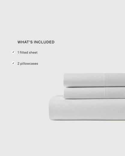 Organic Crisp Percale Fitted Sheet Set - Twin / Espresso
