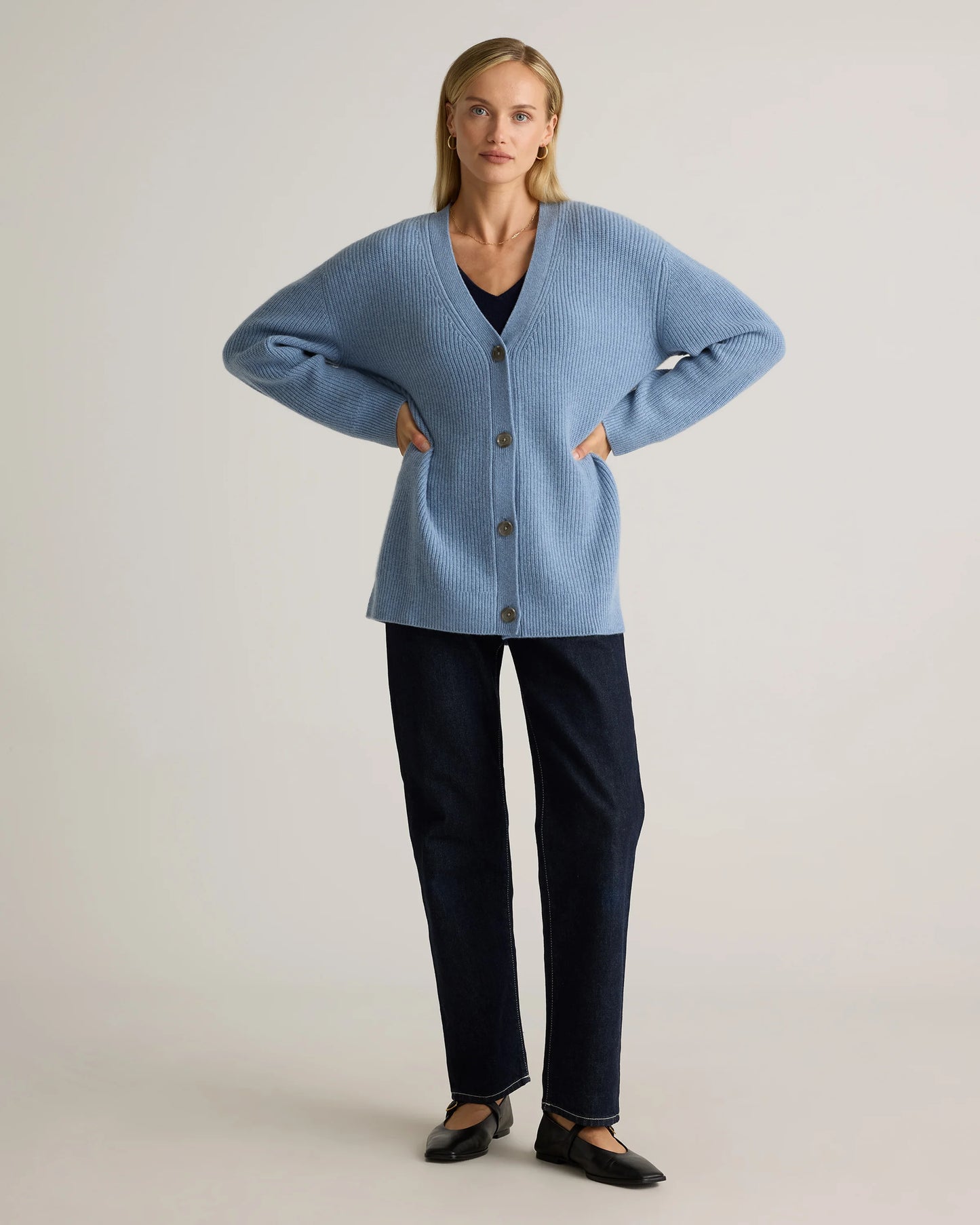 Mongolian Cashmere Oversized Boyfriend Cardigan Sweater - XS / Brown