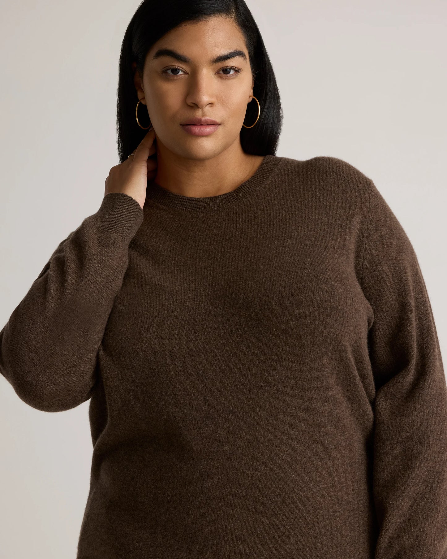 Mongolian Cashmere Crewneck Sweater - 1X / Pale Custard Yellow