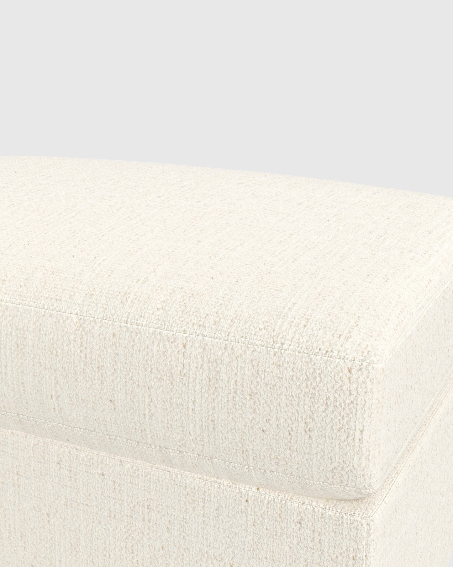 Brennan Ottoman in Performance Chenille Linen Blend - One Size / Snow