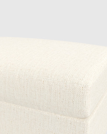 Brennan Ottoman in Performance Chenille Linen Blend - One Size / Snow