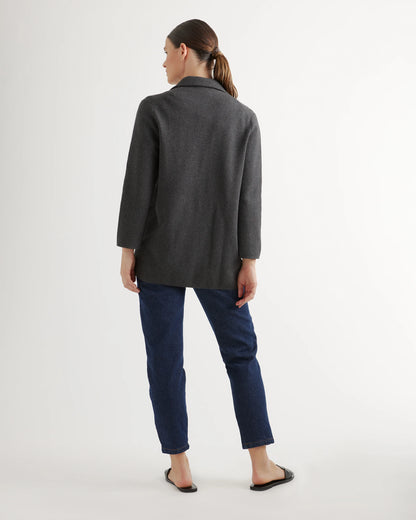 100% Organic Cotton Knit Blazer - XS / Heather Dove Grey