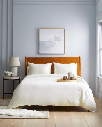 Luxury Organic Sateen Duvet Cover Set - Twin / Ivory