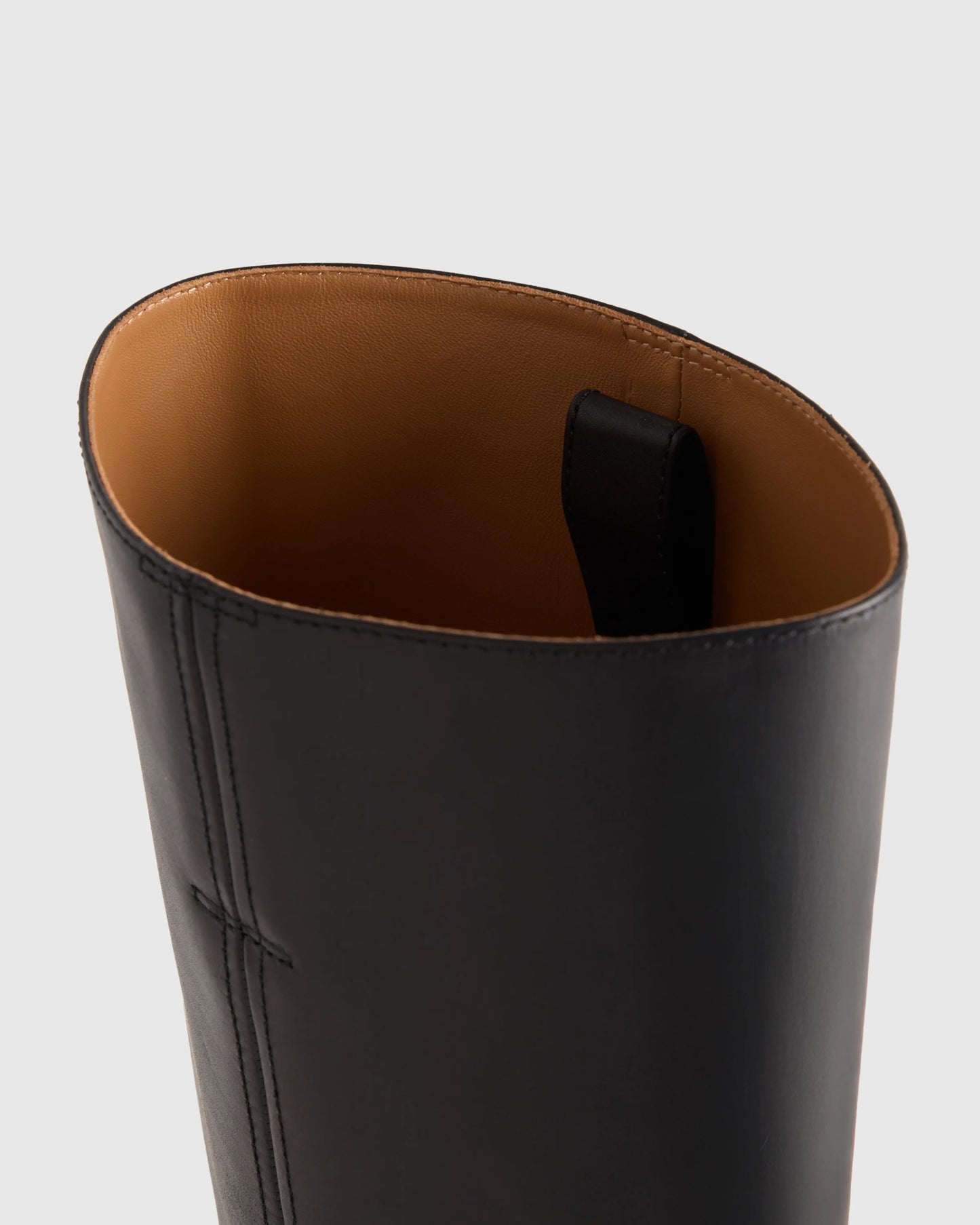 Italian Leather Block Heel Boot - 5 / Chestnut