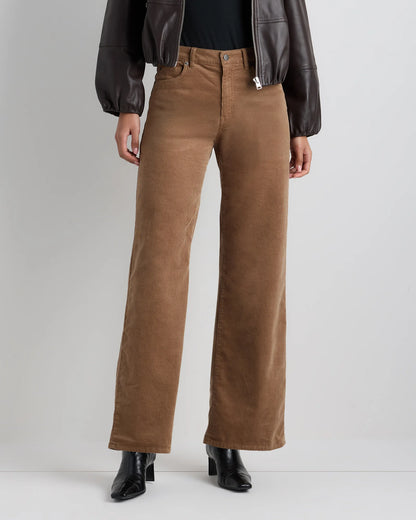 Organic Stretch Corduroy Wide Leg Pants - 0 / Black