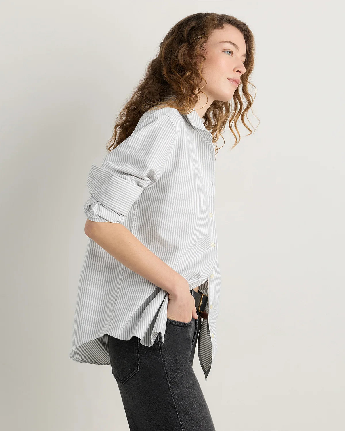 Organic Cotton Relaxed Oxford Shirt - XS / Opal Pink