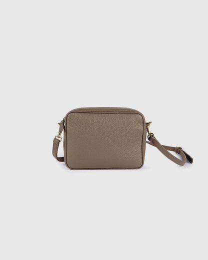 Italian Leather Crossbody Bag - One Size / Black Croco