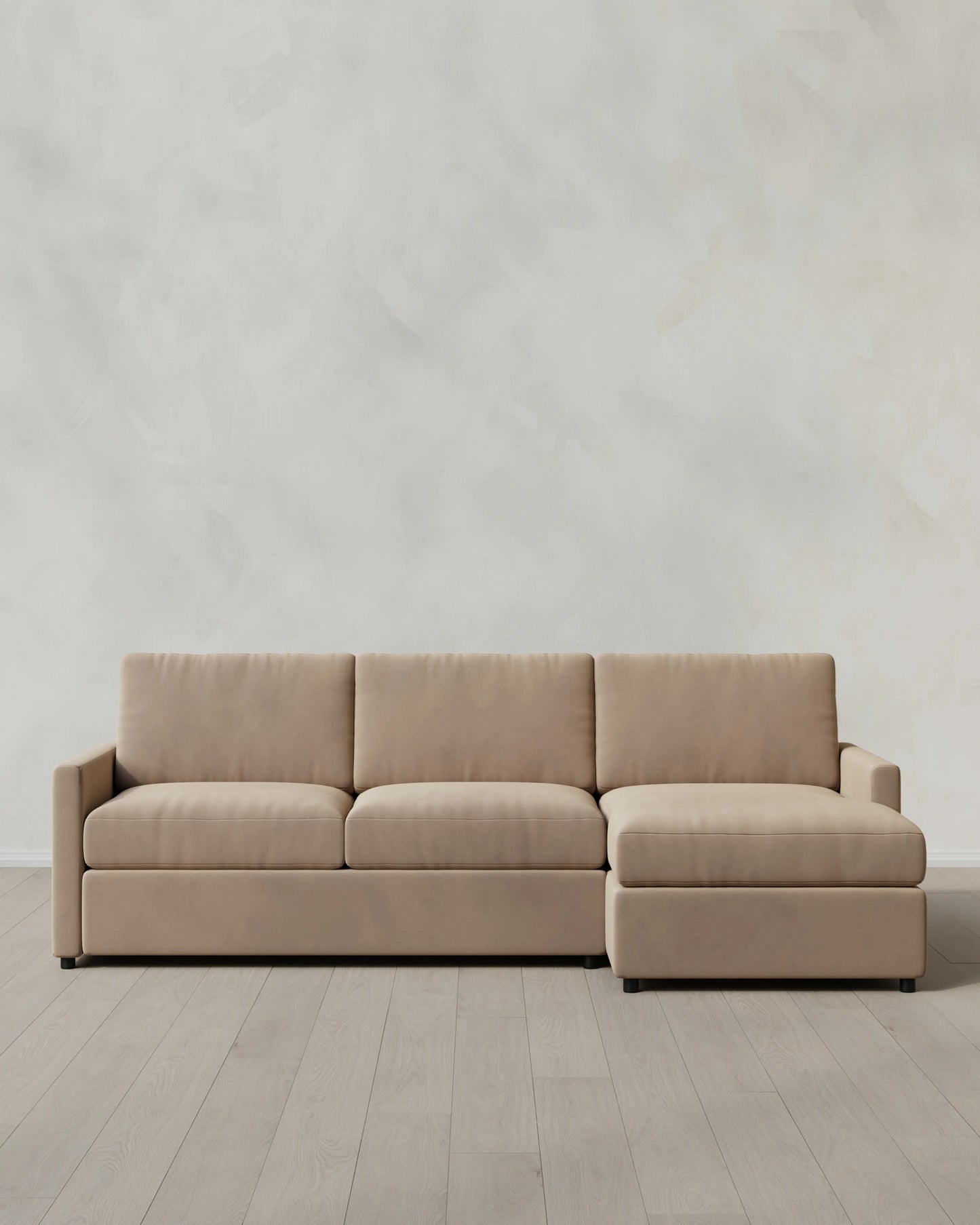 Brennan Chaise Sectional in Performance Velvet - Right Arm / Pine