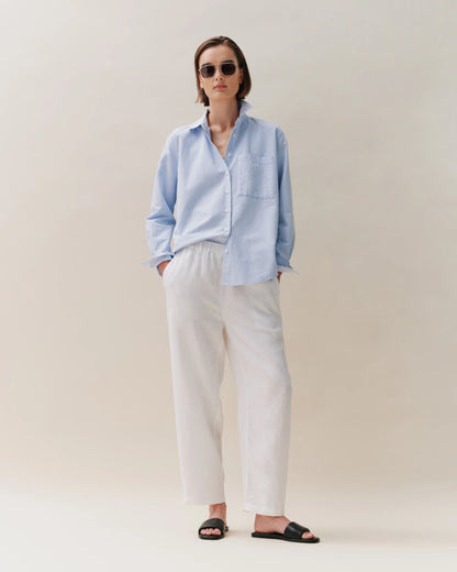 100% European Linen Pants - XS / White