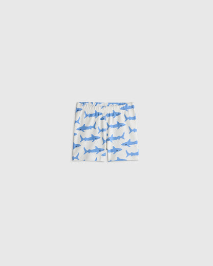 100% Organic Cotton Short Sleeve and Shorts Pajama Set - 12-18M / Navy Stripe